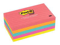3M 635-5AN, Rectangle, Blue, Orange, Pink, Violet, Yellow, Paper, 76 mm, 127 mm, 100 sheets