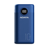ADATA P10000QCD, 10000 mAh, Lithium-Ion (Li-Ion), Quick Charge 3.0, Blue