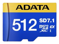 ADATA UD512GEX3L1-C, 512 GB, MicroSDXC, UHS-II, 800 MB/s, 700 MB/s, Class 3 (U3)