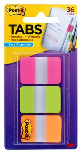 3M 686-PGO, Blank tab index, Green, Orange, Pink, 25,4 mm, 38,1 mm