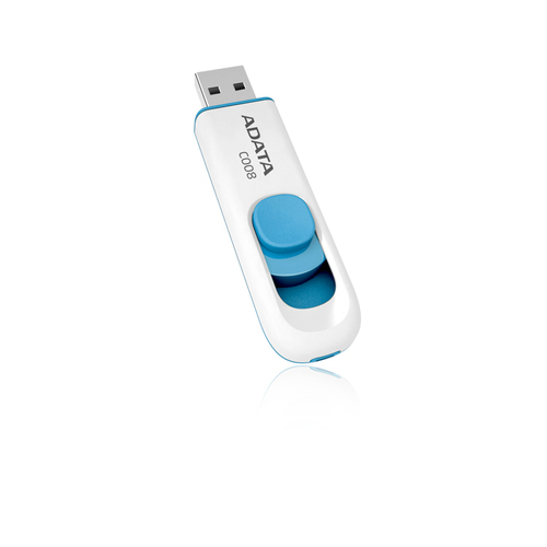 ADATA 64GB C008, 64 GB, USB Type-A, 2.0, Slide, 10 g, Blue, White