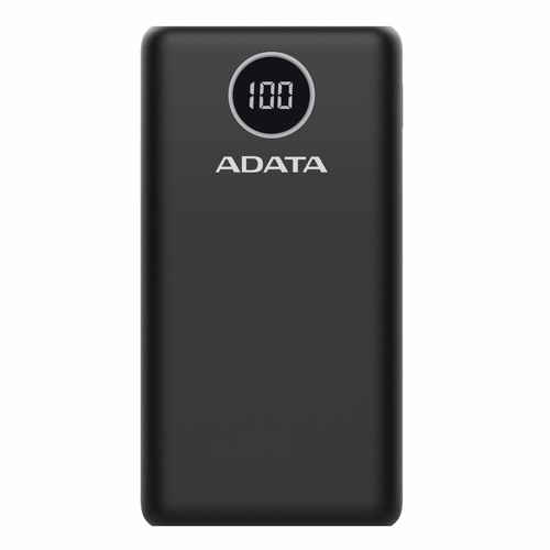 ADATA P20000QCD, 20000 mAh, Lithium Polymer (LiPo), Quick Charge 3.0, 15 W, Black