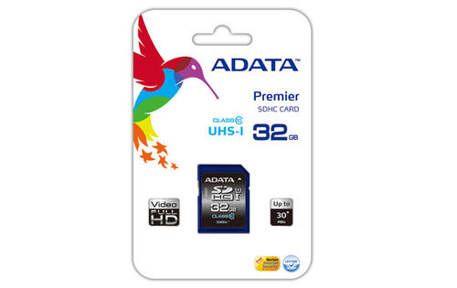 ADATA Premier SDHC UHS-I U1 Class10 32GB, 32 GB, SDHC, Class 10, 30 MB/s, 10 MB/s, Black, Blue