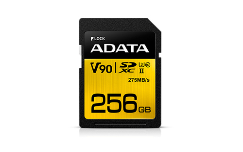 ADATA Premier ONE V90, 256 GB, SDXC, Class 10, UHS-II, 275 MB/s, 155 MB/s