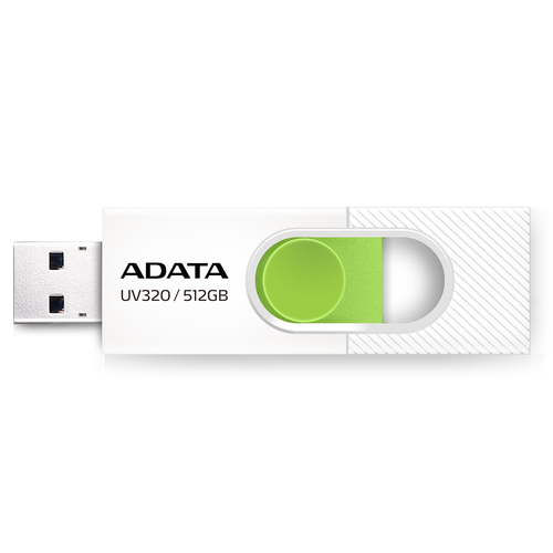 ADATA UV320, 512 GB, USB Type-A, 3.2 Gen 1 (3.1 Gen 1), 100 MB/s, Slide, Green, White