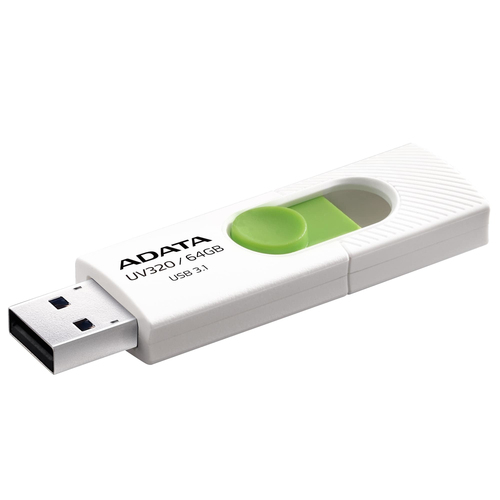ADATA UV320, 64 GB, USB Type-A, 3.2 Gen 1 (3.1 Gen 1), Slide, 7,9 g, Green, White