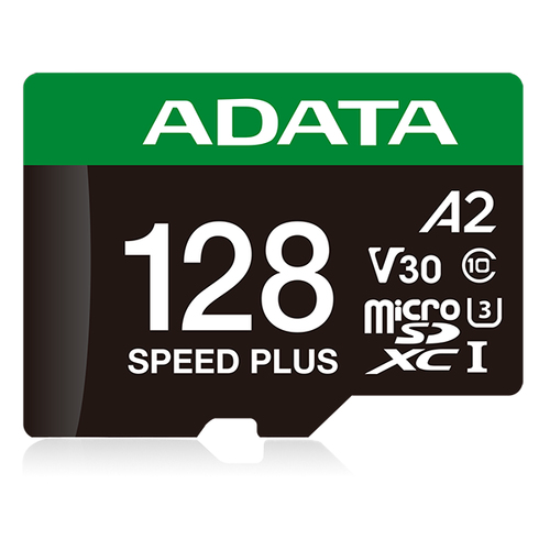 ADATA Speed Plus, 128 GB, MicroSDXC, Class 10, 180 MB/s, 160 MB/s, Class 3 (U3)