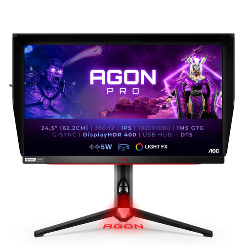 AOC AG254FG, 62,2 cm (24.5"), 1920 x 1080 pixels, Full HD, LED, 1 ms, Black