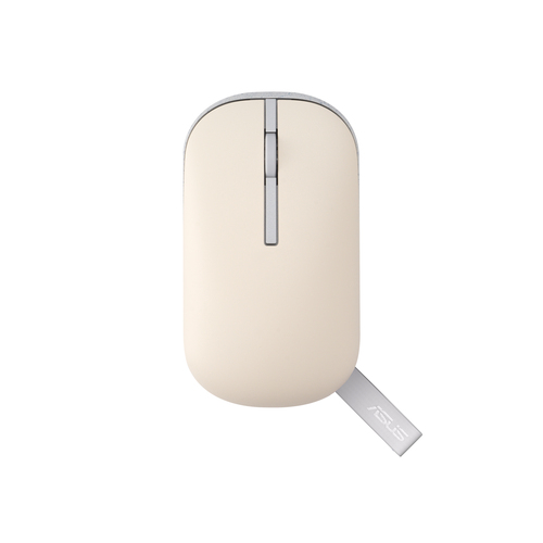 ASUS Marshmallow Mouse MD100, Ambidextrous, Optical, RF Wireless + Bluetooth, 1600 DPI, Beige, Green