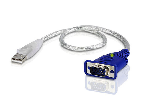 ATEN 2A-130G, 0,35 m, USB Type-A, VGA (D-Sub), Male, Male, Straight