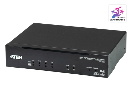 ATEN AD400E, 20000 O, Black, Metal, 20 - 20000 Hz, 0,01%, IEEE802.3af