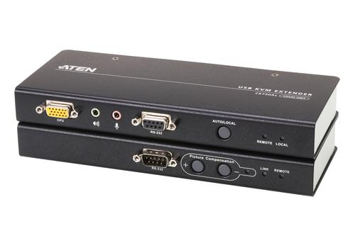 ATEN CE750A, Transmitter & receiver, Wired, 200 m, Cat5, 1920 x 1200 pixels, Push-buttons