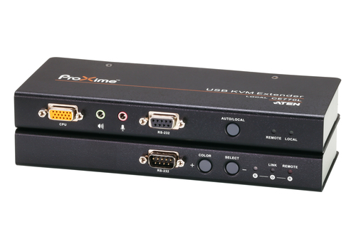 ATEN CE770, Transmitter & receiver, Wired, 300 m, Cat5, Push-buttons, Black