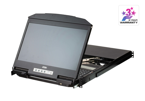 ATEN CL3884NW, 1920 x 1080 pixels, Rack mounting, Black
