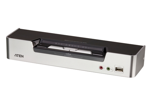 ATEN CS1642A, 2560 x 1600 pixels, Rack mounting, 10,6 W, 1U, Black, Silver