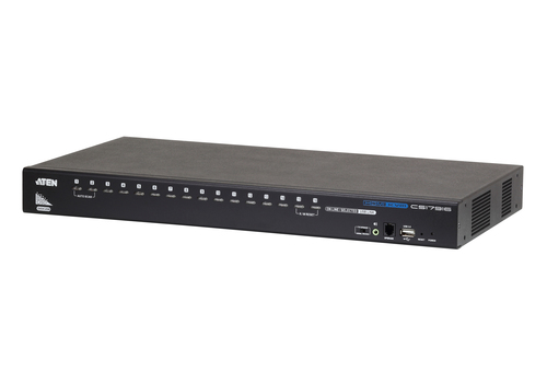 ATEN CS17916, 1920 x 1200 pixels, WUXGA, Rack mounting, 12,2 W, 1U, Black