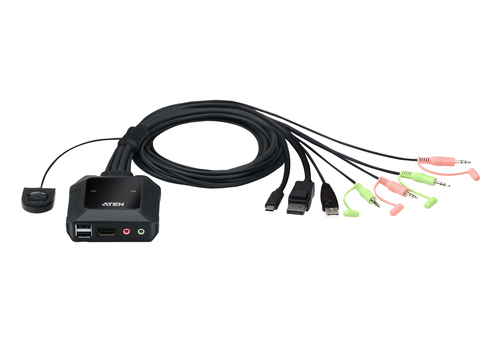 ATEN CS52DP, 4096 x 2160 pixels, 4K Ultra HD, 0,74 W, Black