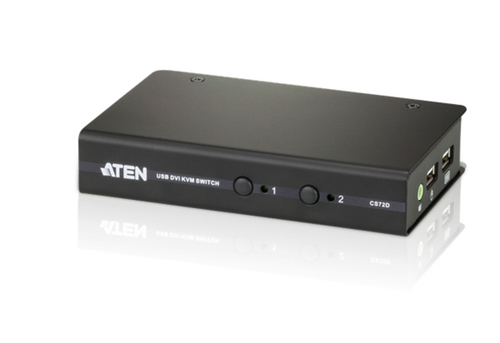ATEN CS72D, 1920 x 1200 pixels, WUXGA, 5 W, Black