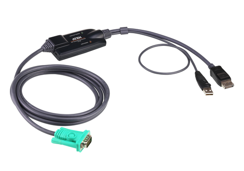 ATEN CV190, 1,8 m, USB, DisplayPort, Black, USB Type A + DisplayPort, SPHD-15