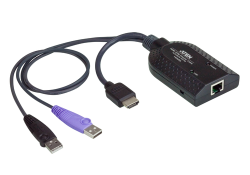 ATEN KA7168, USB, HDMI, Black, Plastic, 104 g, 1 x RJ-45, 2 x USB A, 1 x HDMI
