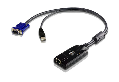 ATEN KA7175-AX, USB, USB, VGA, Black, Blue, Metallic, RJ-45, 1 x RJ-45