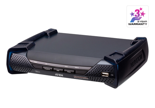 ATEN KE6900AR, Receiver, Wired, 10000 m, 1920 x 1200 pixels, Black, Metal