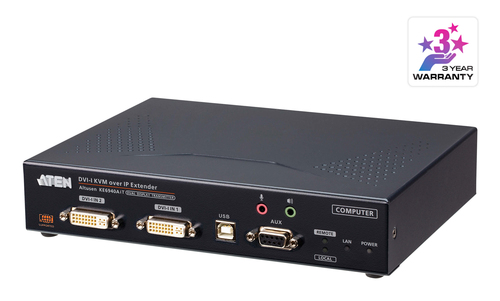 ATEN KE6940AIT, Transmitter, Wired, 1920 x 1200 pixels, Black, Metal, Link, Power