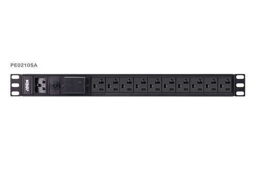 ATEN PE0210SA, Basic, 1U, Aluminium, Black, 10 AC outlet(s), NEMA 5-20R