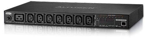 ATEN PE6208, Monitored, 1U, Horizontal, Metal, Black, LED