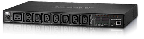 ATEN PE8208, Monitored, 1U, Horizontal, Metal, Black, LED
