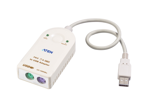 ATEN UC100KMA, USB Type-A, PS2, Male, White, PC, 0,3 m