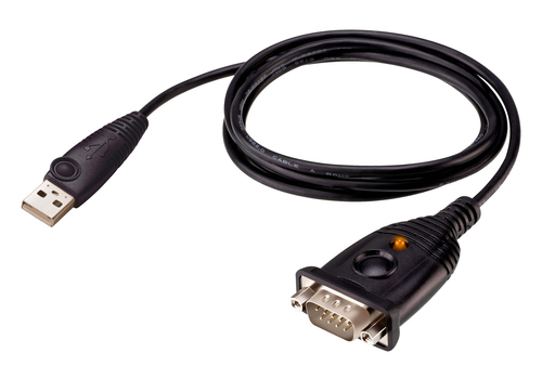 ATEN UC232AF, Black, 1,2 m, USB Type-A, DB-9, Male, Male