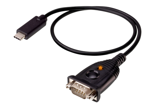 ATEN UC232C, Black, 0,45 m, USB Type-C, DB-9, Male, Male