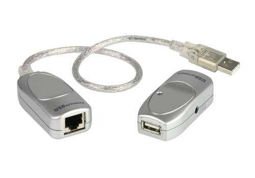 ATEN UCE60, Network transmitter, 60 m, 12 Mbit/s, Cat5, Cat5e, Cat6, Silver, Plastic