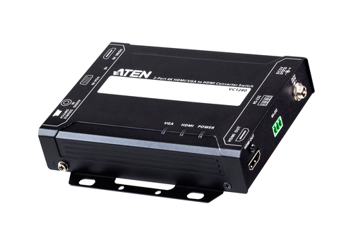 ATEN VC1280, Power, Black, Metal, 3840 x 2160 pixels, 1920 x 1200,3840 x 2160 pixels, HDMI