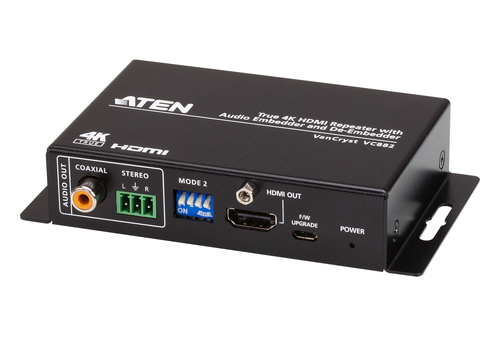 ATEN VC882, 4096 x 2160 pixels, AV repeater, 5 m, Wired, Black, HDCP