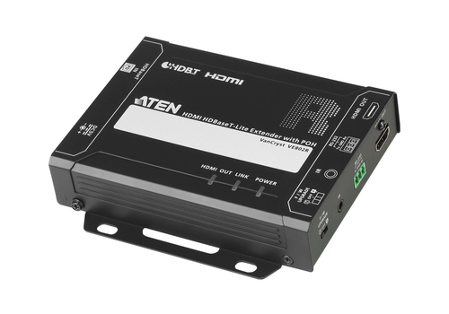 ATEN VE802R, 4096 x 2160 pixels, AV receiver, 70 m, Black, HDCP