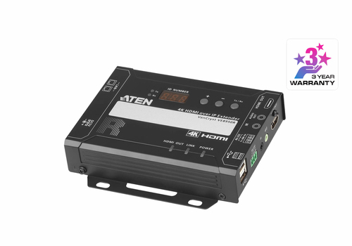 ATEN VE8950R, 4096 x 2160 pixels, AV receiver, 100 m, Wired, Black, HDCP