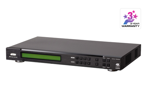 ATEN VM6404HB, AV matrix switcher, 18 Gbit/s, 4096 x 2160 pixels, 4096 x 2160, 3840 x 2160, Black, Metal