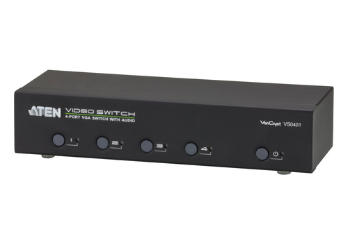 ATEN VS0401, VGA, Metal, Black, 65 m, 300 MHz, 1920 x 1440 pixels