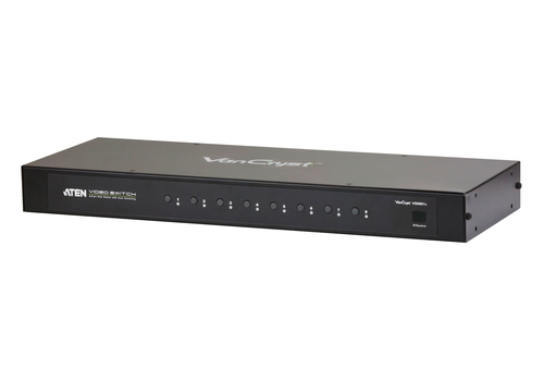 ATEN VS0801A, 2048 x 1536 pixels, Rack mounting, 1,01 W, 1U, Black