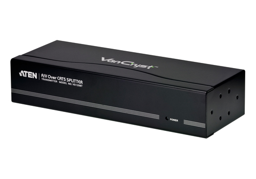ATEN VS1208T, VGA, VGA, HDB-15, Mini Audio, RJ-45, DC-in, 1920 x 1200 pixels, Black, 300 m