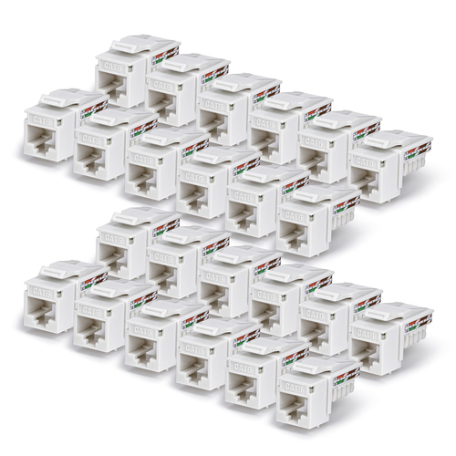 StarTech.com C6KEY110WHE24PK, Angled, White, RJ-45, Female, 10GBase-T, Cat6, Cat5e
