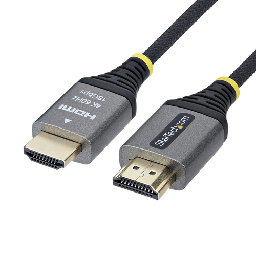 StarTech.com HDMI2-FLEX-4K60-3F, 0,91 m, HDMI Type A (Standard), HDMI Type A (Standard), 18 Gbit/s, Audio Return Channel (ARC), Black, Silver
