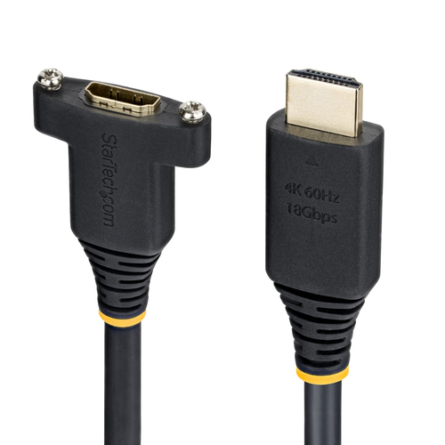 StarTech.com HDMI2PNLFM-1M, 1 m, HDMI Type A (Standard), HDMI Type A (Standard), 18 Gbit/s, Black