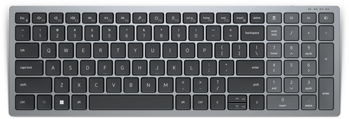 DELL KB740, Full-size (100%), Wireless, RF Wireless + Bluetooth, Scissor key switch, Grey, Black