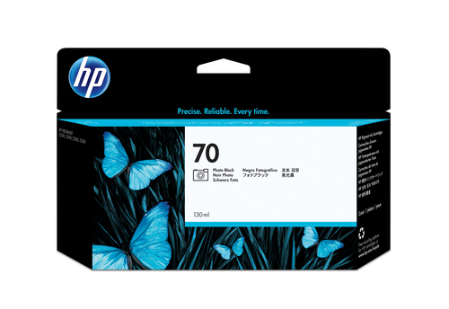 HP 70 130-ml Photo Black DesignJet Ink Cartridge, HP Designjet Z2100, Z3100 and Z3200 Photo Printer series, Thermal inkjet, Black, C9449A, Business, Singapore