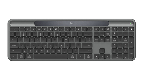 Logitech Signature Slim Solar+ K980, Wireless, RF Wireless + Bluetooth, QWERTY, Graphite
