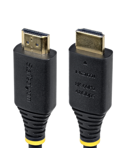 StarTech.com HDMI21-CBL-8K60-50CM, 0,5 m, HDMI Type A (Standard), HDMI Type A (Standard), 48 Gbit/s, Audio Return Channel (ARC), Black