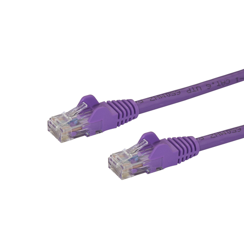 StarTech.com N6PATCH6INPL, 0,2 m, Cat6, U/UTP (UTP), RJ-45, RJ-45, Purple
